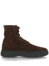 Tod's Combat Boots In Brown