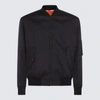 Valentino Blue Neon Universe Print Bomber Jacket In Black