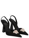 Versace La Medusa Satin Slingback Pump In Black