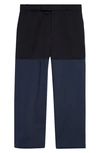 THOM BROWNE THOM BROWNE UNCONSTRUCTED COLORBLOCK COTTON STRAIGHT LEG CROP PANTS