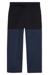 Thom Browne Unconstructed Combo Straight-leg Pants In Navy