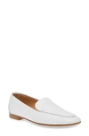 Steve Madden Women's Fitz Soft Tailored Loafer Flats In White Leather