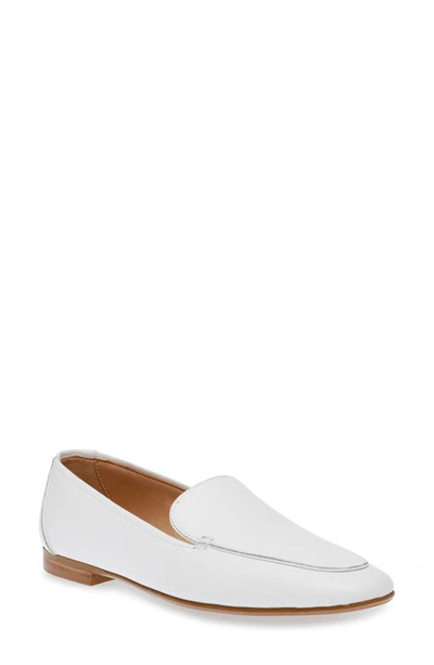 Steve Madden Women's Fitz Soft Tailored Loafer Flats In White Leather