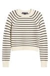 FRENCH CONNECTION LILLIE MOZART STRIPE COTTON SWEATER