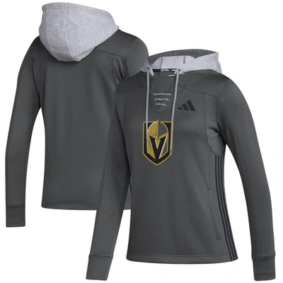 ADIDAS ORIGINALS ADIDAS GRAY VEGAS GOLDEN KNIGHTS REFRESH SKATE LACE AEROREADY PULLOVER HOODIE