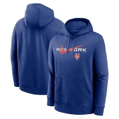 NIKE NIKE ROYAL NEW YORK METS SWOOSH NEIGHBORHOOD PULLOVER HOODIE