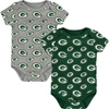 Outerstuff Newborn And Infant Boys And Girls Hunter Green, Gray Milwaukee Bucks Two-pack Double Up Bodysuit Set In Green