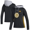Adidas Originals Women's Adidas Black Boston Bruins Refresh Skate Lace Aeroready Pullover Hoodie In Black
