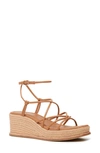 Paige Julia Ankle Strap Espadrille Platform Wedge Sandal In Cognac