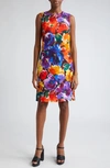 Dolce & Gabbana Abstract Floral Shift Dress In Hm4yefiori Astr.f.marrone