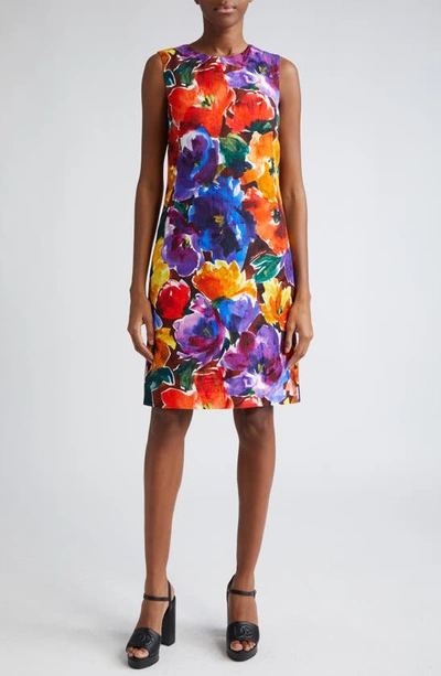 Dolce & Gabbana Abstract Floral Shift Dress In Print