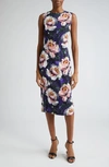 DOLCE & GABBANA DOLCE&GABBANA PEONY PRINT STRETCH CADY SHEATH DRESS