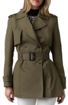 Mackage Adva Buckled Trench Coat In Light Military