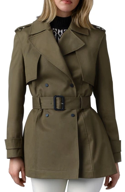 Mackage Women's Adva Mid-length Buckled Trench Jacket In Light Military