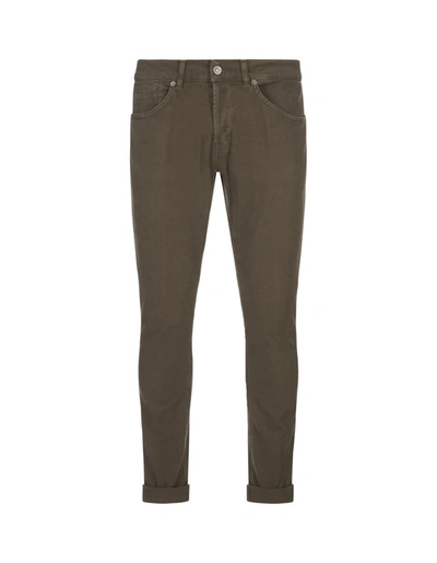 Dondup George Skinny Jeans In Brown Stretch Woven Cotton