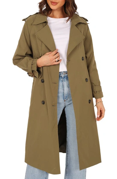 Petal And Pup Womens Trina Button Front Trench Coat In Green