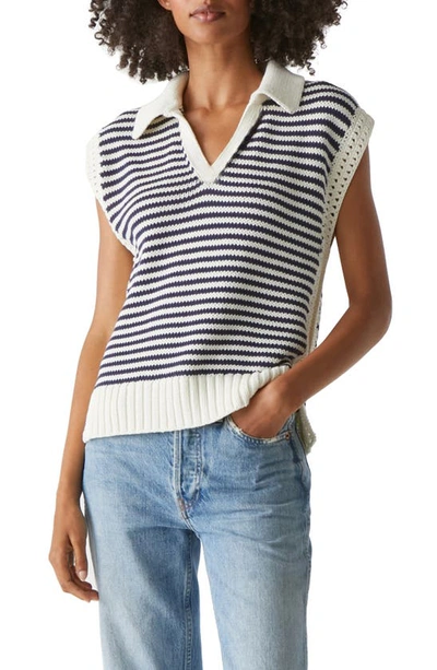 Michael Stars Torrance Jumper Waistcoat In Nocturnal Stripe