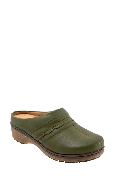 Softwalk Amber 3.0 Womens Leather Slip-on Loafers In Dark Olive