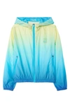 Psycho Bunny Kids' Ombré Water Repellent Zip-up Hooded Jacket In Atomic Blue