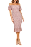 Petal And Pup Womens Claire Shirred Bodycon Off Shoulder Midi Dress In Pink Floral