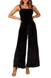 Petal And Pup Womens Scarlette Velvet Jumpsuit In Black