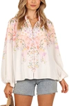 Petal And Pup Womens Tiarna Shirt In White Floral