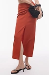 TOPSHOP RUCHED MIDI SKIRT