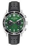 Ted Baker Tb Urban Leather Strap Chronograph Watch, 20mm In Black