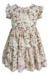 POPATU POPATU KIDS' FLORAL RUFFLE COTTON TIERED PARTY DRESS