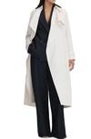 Reiss White Double Breasted Belted Trench Coat In White