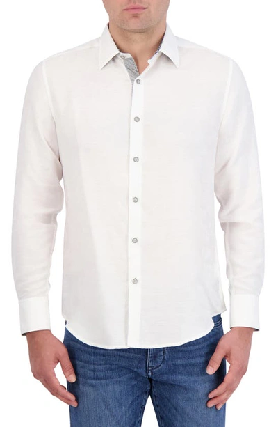 Robert Graham Classic Fit Solid Cotton Button-up Shirt In White