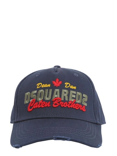 Dsquared2 Caten Brothers Baseball Cap In Navy