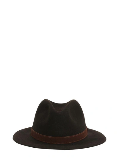Borsalino Brushed Felt Hat In Brown
