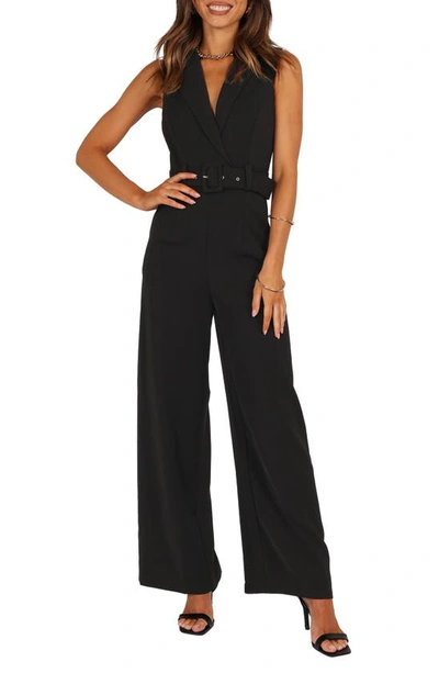 Petal And Pup Womens Sienna Belted Jumpsuit In Black