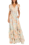 Petal And Pup Womens Christabel Tiered Maxi Dress In Blue Floral | ModeSens
