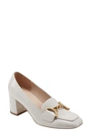 Bandolino Lucien Block Heel Pump In Light Natural White