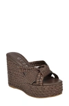 Guess Eveh Platform Wedge Sandal In Medium Brown