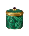 L'objet Malachite Porcelain And 24kt Gold Candle In Green