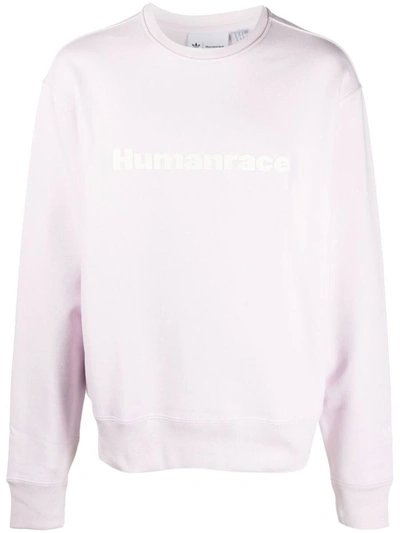 Adidas Originals Pharrell Williams Basics Crewneck Sweatshirt In Almost Pink