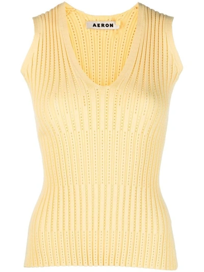 Aeron Knitted Sleeveless Top In Yellow