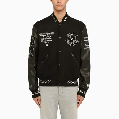 Amiri Logo Embroidered Bomber Jacket In Black