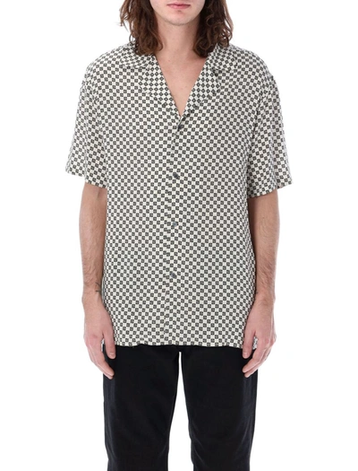 Balmain Ss Mini Monogram Pyjama Shirt In Avorio Nero