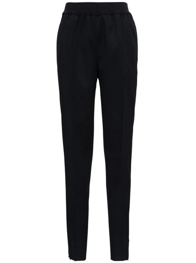 Jil Sander P.m. Slim-cut Wool Grain-de-poudre Trousers In Black