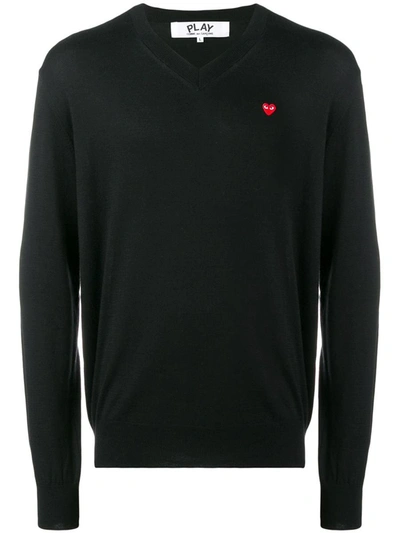 Comme Des Garçons Play Mens Knit Pullover Clothing In 1 Black