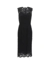 Dolce & Gabbana Black Floral Lace Crystal Sheath Dress In Nero