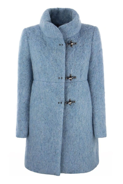 Fay Romantic - Wool, Mohair And Alpaca Blend Coat In Light Blue