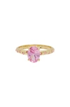 COVET PINK OVAL CZ RING