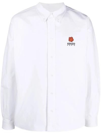 Kenzo Boke Flower Long-sleeve Shirt In White