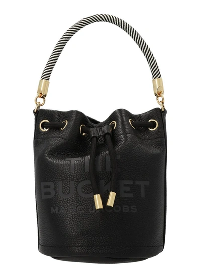 Marc Jacobs Logo Embossed Bucket Bag In Black