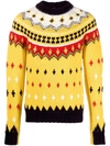 Moncler Fair Isle Sweater In Wool And Alpaca In Yellow